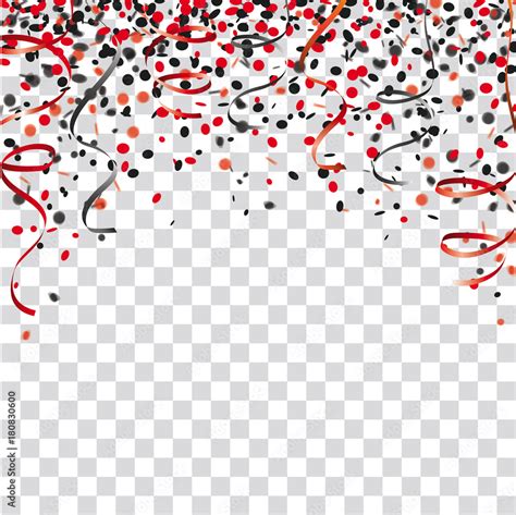 Red Black Confetti Garlands Transparent Background Stock-Vektorgrafik ...