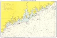 Chart of Lighthouses and Beacons - Boston to Casco Bay 1965 - Old Map Custom Print Big Area 50 ...