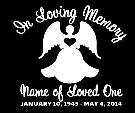 Angel Memorial In Memory Car Decals | Funeral Program Site – The Funeral Program Site