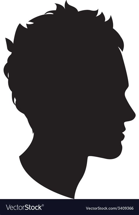 Man head silhouette Royalty Free Vector Image - VectorStock