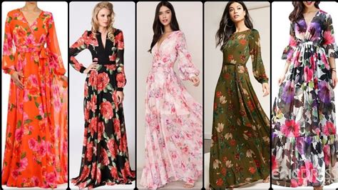 Gorgeous And Fabulous Designer Women's Floral Print Maxi Dress /Evening Gown Dresses - YouTube