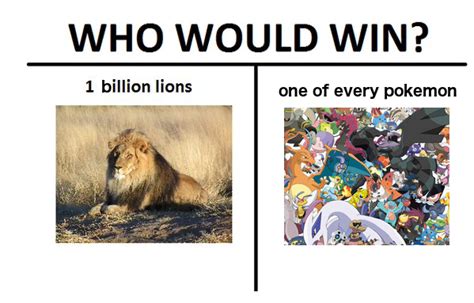 1 Billion Lions vs. 1 of Every Pokémon | Know Your Meme