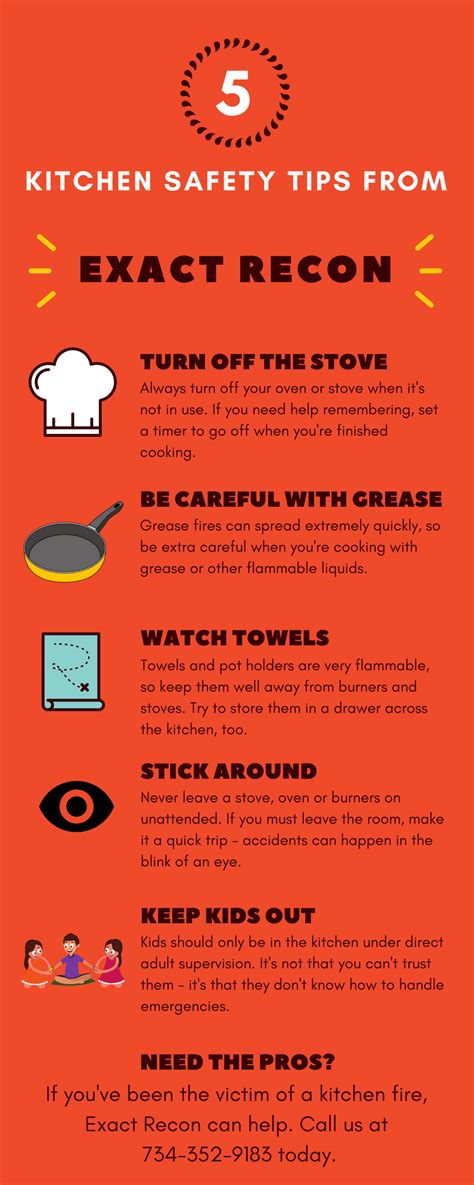 5 Kitchen Fire Safety Tips: INFOGRAPHIC | Exact Recon Restoration