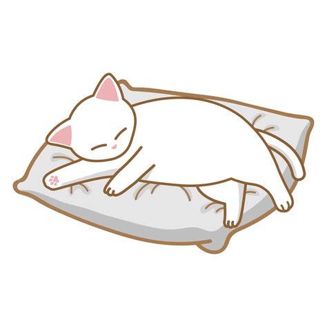 Cartoon cat sleeping on mattress 26911286 PNG