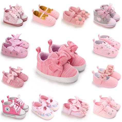 Baby Shoes Pink Newborn Baby Girls Cute Anti-Slip Infant Toddler Soft ...