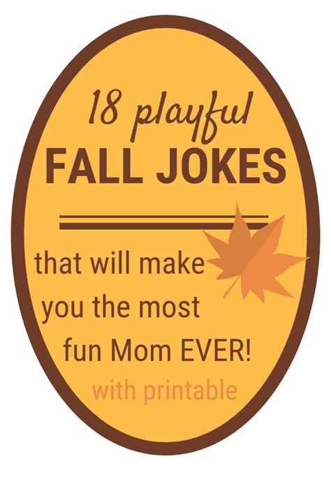 78 Funny Fall Jokes for Kids PRINTABLE Autumn Jokes | Jokes for kids, Funny jokes for kids ...