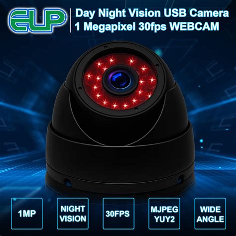 ELP 1megapixel Day Night Vision Indoor&Outdoor CCTV USB Dome Housing Camera HD 720P 30fps ...