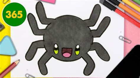 COMMENT DESSINER UN ARAIGNÉ KAWAII FACILE - Dessins kawaii faciles - dessiner des animaux kawaii ...