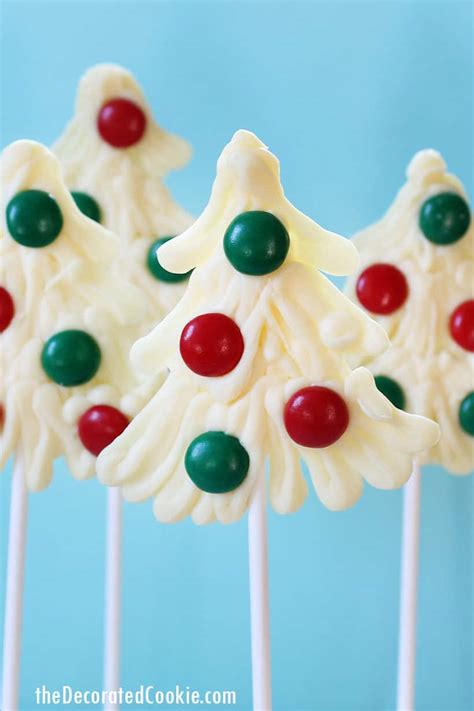 White chocolate CHRISTMAS TREES -- easy holiday treat