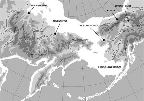 Map of Beringia, as defined here, showing the location of the Bering ...