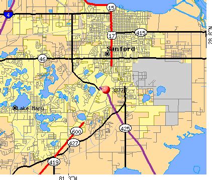 Sanford Fl Zip Code Map | Time Zones Map