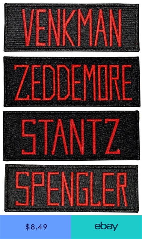 Ghostbusters Name Tag Set of 4 Embroidered Iron On Patches | eBay ...