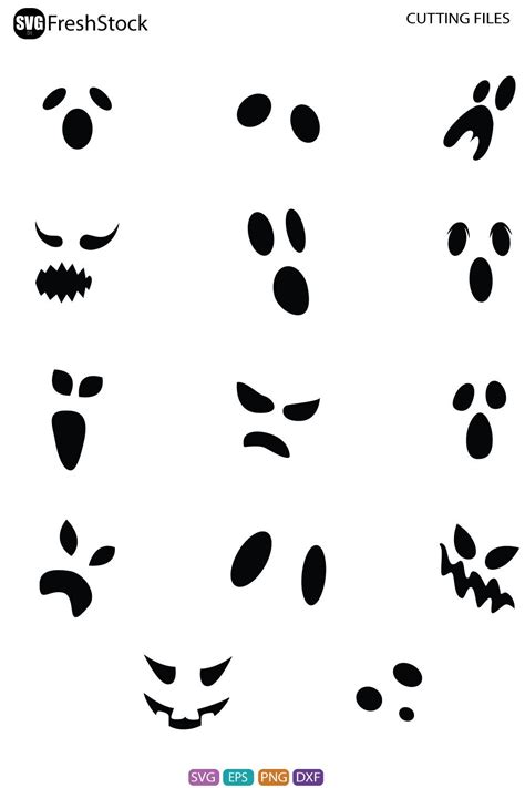 Halloween Ghost Face Vector Set Illustration, Silhouette | Images, Stock Photos & Vectors ...