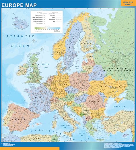 Europe political wall map | Wall maps of countries of the World