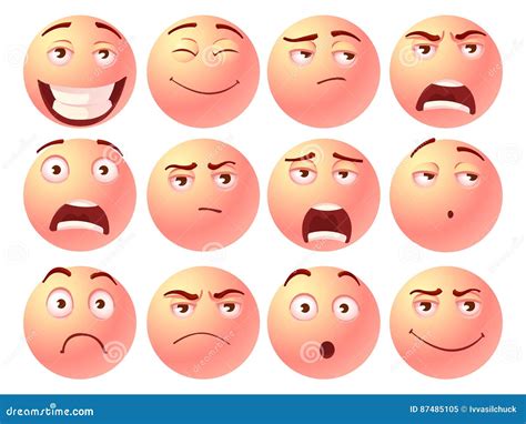 Vector Illustration Cartoon Facial Expressions Set Stock Vector ...