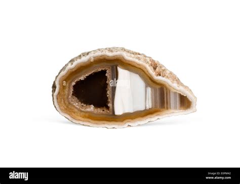 Quartz Agate geode on white background Stock Photo - Alamy