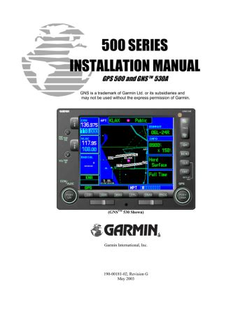 Garmin GNS 430 GPS Receiver User Manual | Manualzz