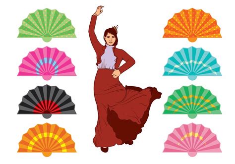 Spanish Fan and Dancer Set 117273 Vector Art at Vecteezy