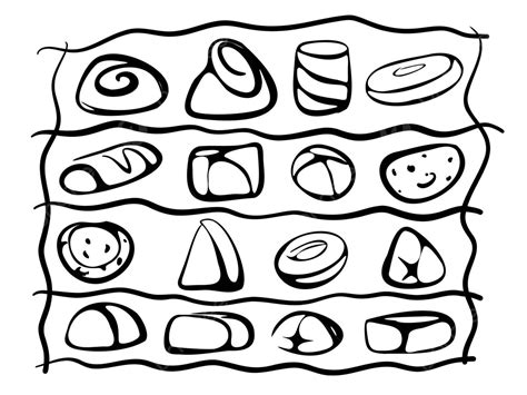 Assortment Of Sweets Icon Set Featuring Chocolate Truffles And Handdrawn Sketches Using A Marker ...