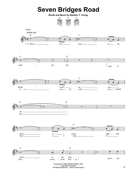 Seven Bridges Road | Sheet Music Direct