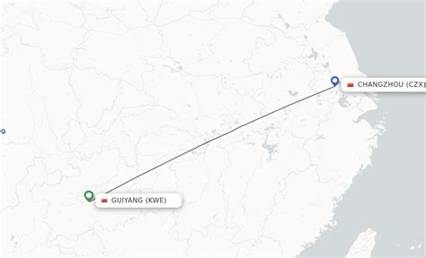 Direct (non-stop) flights from Guiyang to Changzhou - schedules - FlightsFrom.com