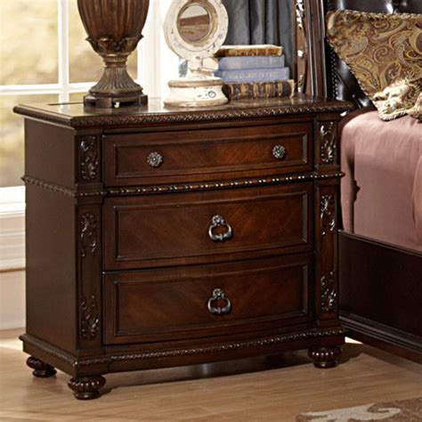 Oakmont Manor Cherry Traditional 3-drawer Marble Top Nightstand ...