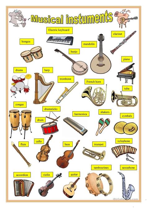 Musical instruments1 | Musicals, Music for kids, Vocabulary