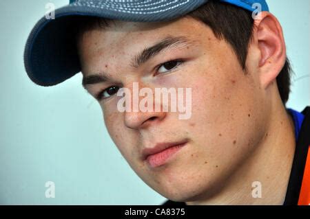 Czech ice hockey player Tomas Hertl speaks during press conference ...