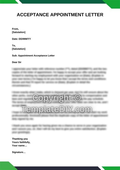 Acceptance Appointment Letter Sample with Examples [Word]