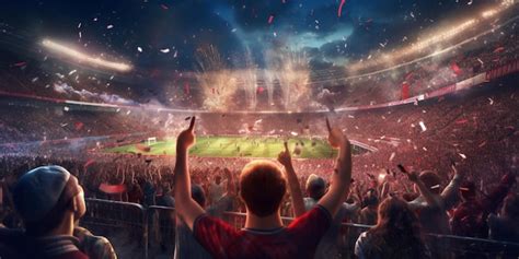 Premium AI Image | Football fans are watching football match in the stadium with AI generated