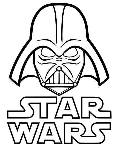 Star Wars logo and Vader on a unique coloring page, sheet, books