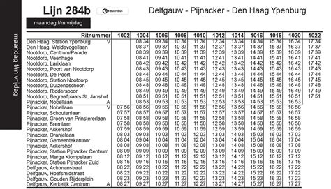 Route en Dienstregeling – Buurtbus Pijnacker