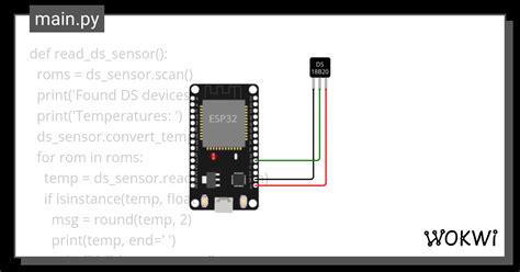 Webserver DS1820 Micropython - Wokwi ESP32, STM32, Arduino Simulator