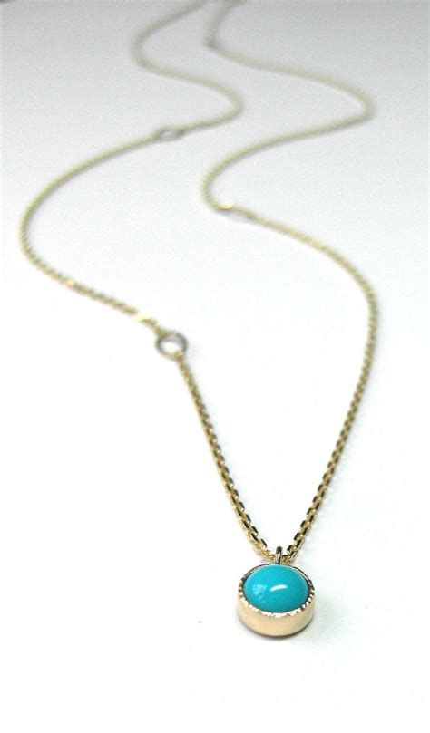 Turquoise Necklace Petite Birthstone Pendant Necklace Custom - Etsy