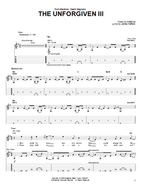 The Unforgiven III by Metallica - Easy Guitar Tab - Guitar Instructor