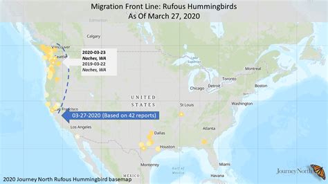 03/27/2020 Rufous Hummingbird Migration Map