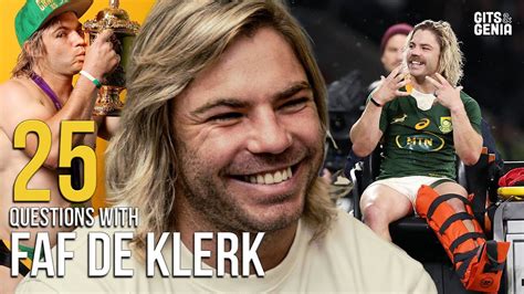 We asked Springbok rugby legend Faf de Klerk 25 questions | Gits & Genia - YouTube