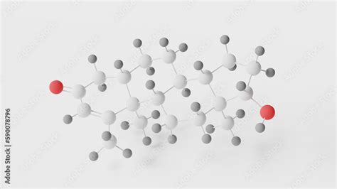 metenolone molecule 3d, molecular structure, ball and stick model ...