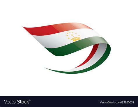 Tajikistan flag on a white Royalty Free Vector Image