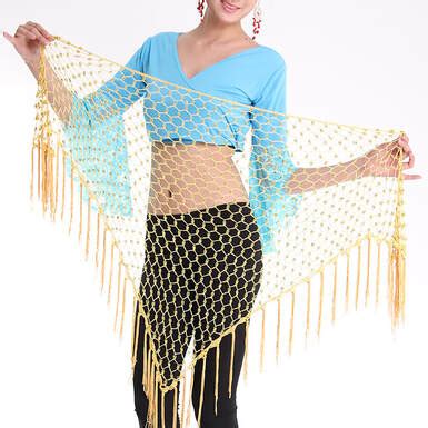 Beaded Crochet Hip Scarf - Belly Dance Digs