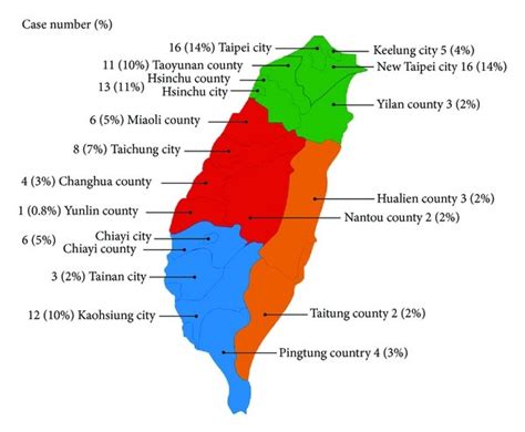 The map of Taiwan shows 19 counties/cities on the main island divided ...