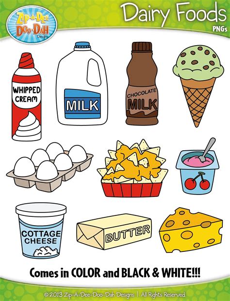 Dairy Foods Clipart {Zip-A-Dee-Doo-Dah Designs} | Deutsch für anfänger ...