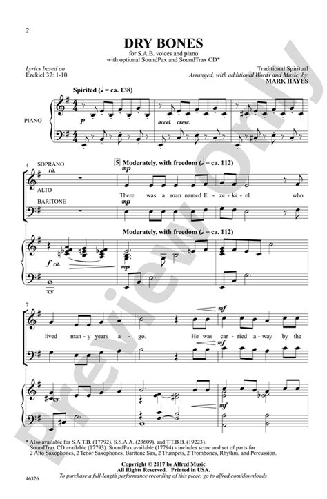 Dry Bones: SAB Choral Octavo - Digital Sheet Music Download