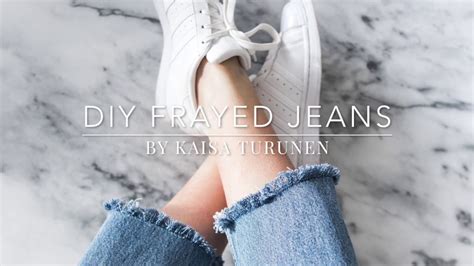 DIY frayed jeans - YouTube