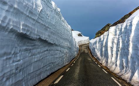 HD wallpaper: black asphalt road, landscape, ice, nature, winter, snow, rock | Wallpaper Flare