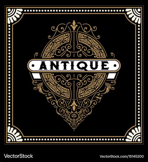 Antique logo with baroque ornaments Royalty Free Vector