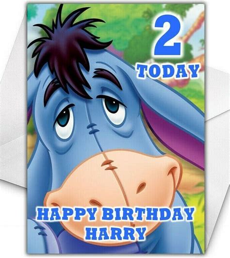 EEYORE Personalised Birthday Card - Large A5 - Disney Winnie The Pooh - Greeting Cards & Invitations