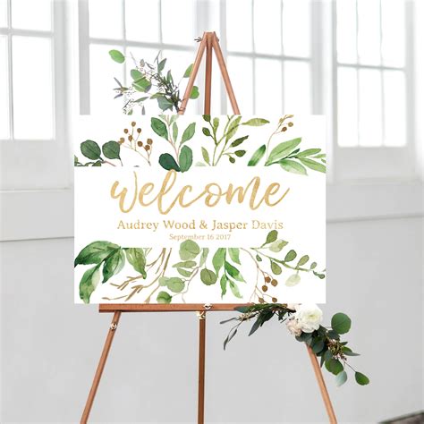 Welcome Sign Wedding Greenery Wedding Signage Rustic Wedding - Etsy Canada | Rustic wedding ...