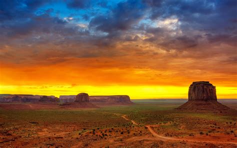 Monument Valley, Sunset, Desert, Rock Formation, Dirt Road, Landscape ...