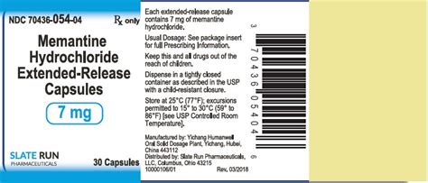 MEMANTINE HYDROCHLORIDE capsule, extended release